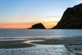 Haukland beach in Lofoten during sunset