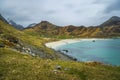 Haukland beach, leknes, lofoten islands Royalty Free Stock Photo