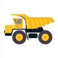 Haul or dump truck vector icon. Dumper or tipper symbol. Mining