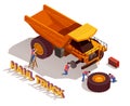 Haul Truck Isometric Composition Royalty Free Stock Photo