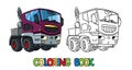 Hauler. Funny small truck or tractor coloring book