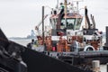 Haulier ship in an harbor Royalty Free Stock Photo