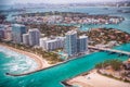 Haulover Beach park aerial view, Miami Royalty Free Stock Photo