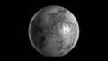 Haumea dwarf planet isolated on black background. 3D render