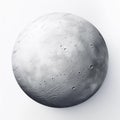 Haumea: Hyperrealistic Grey Planet On White Background