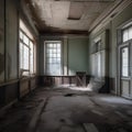 Haunted asylum, Abandoned asylum with broken windows and eerie sounds emanating from within1