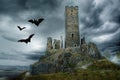 Haunted Castle, Halloween Landscape Scene Royalty Free Stock Photo