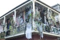 Haunted Halloween decorations on Bourbon Street