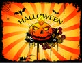 Haunted halloween pumpkin vector Royalty Free Stock Photo