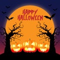 Happy Halloween Scary Pumpkin Haunted Design Illustration Royalty Free Stock Photo