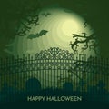 Haunted Happy Halloween vector banner cemetery Royalty Free Stock Photo