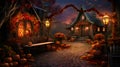 haunted haven, halloween path of pumpkin peril