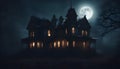 Haunted Hideaway: The Illuminated Halloween Castle in the Forest.