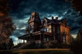 Haunted House: Creepy Victorian Mansion with Ghostly Apparitions. Generative Ai