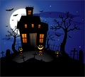 Haunted house halloween background