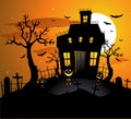 Haunted house halloween background