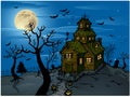 Haunted house halloween background