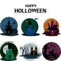 Haunted house in Halloween background