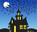 Haunted house halloween scene Royalty Free Stock Photo