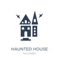haunted house icon in trendy design style. haunted house icon isolated on white background. haunted house vector icon simple and Royalty Free Stock Photo