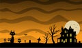 Haunted house mansion Halloween background