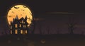 Haunted house mansion Halloween background