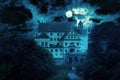 Haunted house at night Royalty Free Stock Photo