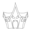 A haunted house, a room of fear in an amusement park. Attraction for the fearless.Amusement park single icon in outline