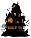 Haunted house silhouette theme image 1