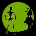 Green Halloween House Background