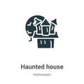 Haunted house vector icon on white background. Flat vector haunted house icon symbol sign from modern halloween collection for Royalty Free Stock Photo