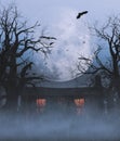Haunted house in the woods Royalty Free Stock Photo