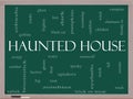 Haunted House Word Cloud Concept on a Blackboard Royalty Free Stock Photo