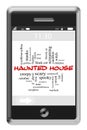 Haunted House Word Cloud Concept on Touchscreen Phone Royalty Free Stock Photo