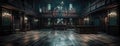 A Haunted Mansion With Creaky Floors Panoramic Background. Generative AI Royalty Free Stock Photo