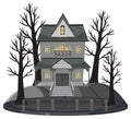 Haunted mansion exterior on white background Royalty Free Stock Photo