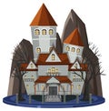 Haunted mansion exterior on white background Royalty Free Stock Photo