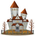 Haunted mansion exterior on white background Royalty Free Stock Photo