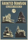 Haunted Mansion Halloween Illustration Set