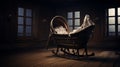 A haunted rocking crib moving on its own