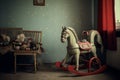 Haunted rocking horse moving on its own in a child\'s room