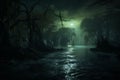 Haunted Swamp Moonlight Moonlight casting an