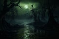 Haunted Swamp Moonlight Moonlight casting an