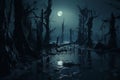 Haunted Swamp Moonlight Shadows Shadows cast on