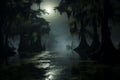 Haunted Swamp Moonlight Shadows Shadows cast on