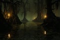 Haunted Swamp Shadows Shadows cast on murky