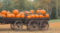 A haunted wagon filled with eerie pumpkins