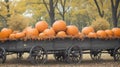 A haunted wagon filled with eerie pumpkins