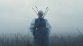 Whimsical Cyborgs: Creepy Stalker Photography In Morning Fog On The Prairie