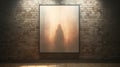 Ethereal Horror: Silhouette Painting On Brick Wall